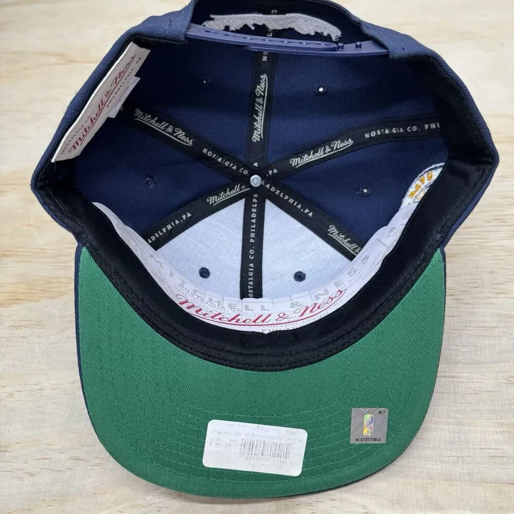 NEW Utah Jazz Mitchell Ness Basic Logo Snapback Hat Cap Navy Blue OSFA